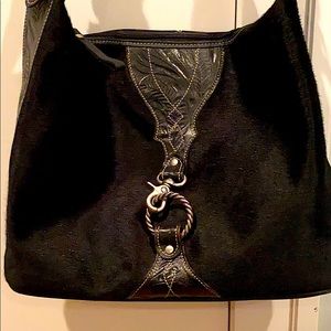 American West Shoulder Bag with Leather & Fur